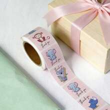Fresh Jungle Animal Thank You Stickers - Square Self-Adhesive Labels For Gift Wrapping, Journaling & Animal-Themed Packaging - CT-12 (300pcs) - View 6