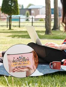 1 pieza Bolsa de maquillaje cristiana inspiradora | "Dios es bueno todo el tiempo, todo el tiempo" Bolsa de cosméticos religiosa con estampados de versículos bíblicos florales | Organizador de viaje multifuncional con cremallera y portátil | Multicolor | Para uso diario/viaje/campus | Adecuado para uso diario, viajes, vacaciones, viajes de negocios, transporte y vida universitaria | Regalo perfecto para mujeres en días festivos/Día de San Valentín/aniversarios, Domingo de Pascua, Día de la Madre - Multicolor - Ver 4