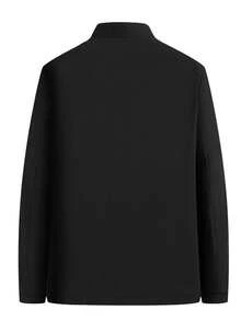 Lightweight High Neck Jacket For Dad | Loose And Comfortable Fit, New Spring/Autumn Collection - Black - View 2