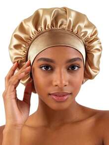 Women's Satin Sleep Cap, Soft Silk Sleep Hat Suitable For Curly Hair, Adjustable Sleep Hair Cap Fits Various Hairstyles - Multicolor - View 12