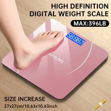 AVXLRQ Weight Scale Electronic Scale, 396 Pound Digital Bathroom Scale, High-Precision Weight Scale With LCD High-Definition Display And Temperature Display (Switchable Between KG And Scale), Ultra Wide Platform, High-Precision Electronic Weighing - Pink - View 10