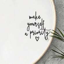 1件裝「Put Yourself First」鏡面貼紙－防水乙烯基貼紙，適用於梳妝台、浴室、臥室，勵志居家裝飾 - A - 查看 8