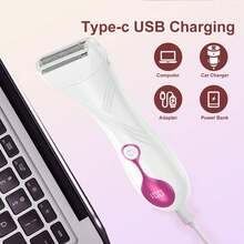 Women's Electric Shaver, Women's Electric Shaver, Bikini Trimmer With LCD Display, Rechargeable Body Hair Trimmer For Bikini, Underarms, Legs, Arms, Intimate Areas, White - Multicolor - View 6