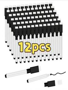 Whiteboard Markers - 1 - 20pcs Magnetic Dry Erase Pens With Eraser Cap - Fine Tip Whiteboard Markers R - Convenient And Fast To Use - Ideal For School And Office (Black), Back To School - Rectangle - View 14