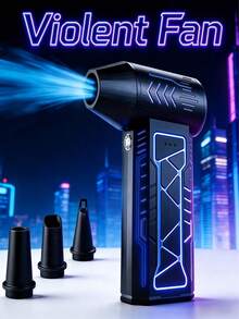 Portable Electric Dust Blower, Strong Compressed Air, Adjustable Wind Speed, Mini Duster, 150000RPM Rechargeable Turbine Jet Fan Motor, High-Speed Powerful Fan, Suitable For Car, Computer, Keyboard, Home And Outdoor Cleaning - B - View 2