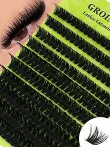 GROINNEYA 10排DIY假睫毛 20/30/40/50/60/80D簇状假睫毛 柔软自然单根假睫毛 长度8-16mm 蓬松浓密睫毛簇 拉长眼型猫眼假睫毛 精致轻盈的睫毛嫁接，放大双眼，打造自然妆容，DIY角色扮演及日常魅力假睫毛簇 - 查看 1