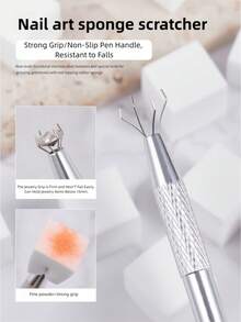 Baoshiman Rubber Sponge Clamp, Professional Manicure Tool, Stainless Steel Clip For Nail Salon, Suitable For Nail Decoration, Valentine's Day, New Year, Nail Salon, Home DIY - Multicolor - View 1