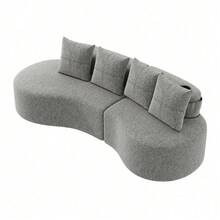 Sofas & Couches - 淺灰色 + 亞麻布 + 泡棉 + 四座 - 查看 9