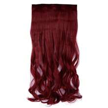 Extensiones de cabello con clip TESS onduladas de 60, extensiones de cabello rojo oscuro, 1 pieza con 5 clips, extensiones de cabello sintético con clip para mujeres. - rubio - Ver 8
