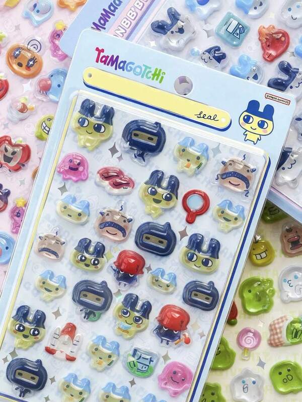 1pc Cute 3D Cartoon Sticker, Handmade Phone Decoration Sticker, Suitable As Gift For Girls, Handcraft Toy. Color And Pattern Are Randomly Sent, May Have Slight Variations.