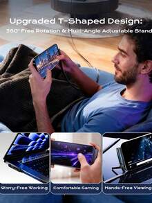 2pcs/1pc 2-In-1 Multifunctional Data Cable, Max 27W Fast Charging With Stand, Nylon Braided Material, Supports Rapid Charging, Built-In Phone Stand, T-Shaped Foldable Design, USB-C To Lightning Interface, Suitable For IPhone 14/13/12/11/XS/9/8 - Great For Home, Office And Travel Use - Black - View 4