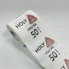 1卷，30岁、40岁、50岁、60岁生日主题卫生纸，独特生日礼物，派对装饰，生日恶搞礼物，适合生日或周年纪念庆祝活动。趣味餐巾纸，浴室装饰趣味派对小礼物，彩色便便图案卫生纸礼品 - 50 - 查看 3
