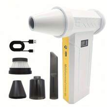 四档可调无线涡轮风扇 - 200W功率，大容量电池，USB充电，LED照明，适用于电脑清洁、户外、家居和汽车清洁 - 男士终极神器 - A - 查看 14