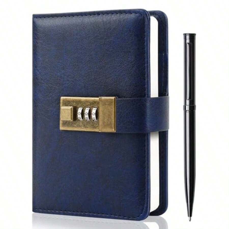 Journal with Lock A5 Journal with Lock 240 Pages Locking Journal with Pen and Gift Box Lockable Journal  Organizer for Men and Women 8.6 x 5.8 Inches Brown - 青暗い - チェックする 1