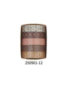 5 Rolls/Box Minimalist Pattern Washi Tape Set, Plant And Floral Pattern Decorative Tape, Suitable For Diary DIY Journal Decoration, Artwork Scrapbook Decoration - Sets - View 21