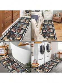 Custom Photo Film Strip Hallway Runner Rug, Personalized Picture Long Floor Mat For Entryway, Corridor, Bedroom, Kitchen & Living Room, Unique Memory Gift For Couples, Family & Friends, Wedding, Anniversary, Housewarming, Birthday & Christmas Decor - Multicolor - View 3