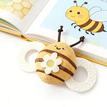 Sonajero de terciopelo con abeja - Juguete de dentición y sonajero 2 en 1, calma a los bebés que están saliendo los dientes, atrae la atención del bebé, libera las manos de la mamá, regalo ideal para Primavera, Pascua, Acción de Gracias, Día de la Madre, Navidad, Cumpleaños - Multicolor - Ver 8