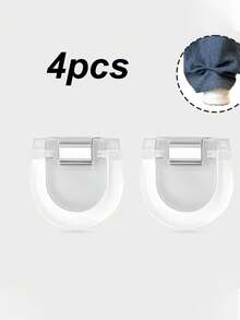 4pcs Pants Leg Shortener Clips With Invisible Fixation, Prevent Pants Sliding Down, Hidden Leg Closure Device Seamless, Suitable For Jeans And Trousers, Waterproof, Portable, Durable - 4 Transparent Pieces - View 11