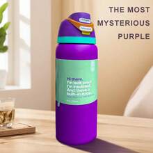 0waIaa Violet Aquarius Bottle, With A Capacity Of 32 Oz (945 Ml), Can Retain Heat For Up To 24 H. It Can Keep Both Hot And Cold Beverages Warm, Suitable For Brewing Coffee And Making Iced Drinks. The Design Is Exquisite And It Is Suitable For Use In Various Occasions Valentine's Day. - 紫色 - 查看 5