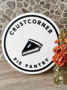 1pc Customizable Acrylic Sign, 1pc Customizable Matte Black & White Acrylic Sign, Wall-Mounted Entrance Signage, For Commercial Use, Customizable Text And Logo - Multicolor - View 5