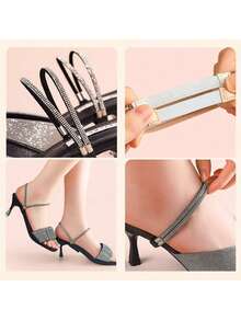 2条装高跟鞋防松鞋带，女士防掉跟绑带，带水钻弹力固定带 - 彩色 - 查看 7