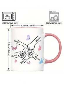 1 pezzo Tazza personalizzata con nome, regalo per la Festa della Mamma, tazza da caffè in ceramica personalizzata, tazza personalizzata per la Festa della Mamma, regalo di compleanno personalizzato per la Festa della Mamma, tazza da caffè per mamma e nonna, tazza floreale personalizzata per mamma da figlia/figlio, tazza da caffè con nome personalizzato, tazza floreale personalizzata, tazza commemorativa per anniversario con testo personalizzato - Multicolore - Visualizzare 3