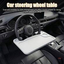2-in-1 Lenkrad Tablett | Multifunktionales Auto Tablett und Laptop Tablett mit Getränkehalter | Hergestellt aus hochfestem ABS Material, langanhaltend | Geeignet für Limousinen, SUVs, Lkws und Wohnmobile | Unverzichtbar zum Essen, Arbeiten und Schreiben beim Parken | Minimalistisches Design verbessert die Nutzung des Stauraums im Auto | Unverzichtbares Kfz-Zubehör für Frauen und Reisende, steigert den Komfort und die Bequemlichkeit im Auto - Mehrfarbig - Übersicht 2