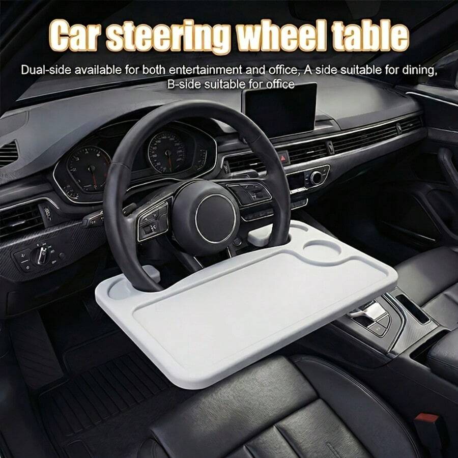 2-in-1 Lenkrad Tablett | Multifunktionales Auto Tablett und Laptop Tablett mit Getränkehalter | Hergestellt aus hochfestem ABS Material, langanhaltend | Geeignet für Limousinen, SUVs, Lkws und Wohnmobile | Unverzichtbar zum Essen, Arbeiten und Schreiben beim Parken | Minimalistisches Design verbessert die Nutzung des Stauraums im Auto | Unverzichtbares Kfz-Zubehör für Frauen und Reisende, steigert den Komfort und die Bequemlichkeit im Auto