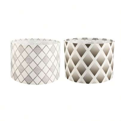 1/2pcs Detachable Ombre Plaid Print Lamp Shade, Hotel Bedroom Bedside Lamp Pendant Lamp Shade, Detachable Hotel Home Decor Lighting Accessory
