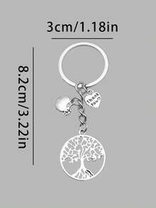 1 pieza de llavero con decoración colgante en forma de corazón y árbol, accesorio para bolso, mochila, adecuado para campus, estilo gótico lindo Y2K, regalo de Navidad creativo, accesorios para bolso con cuerda colgante y ranura para tarjeta de identificación - Multicolor - Ver 6