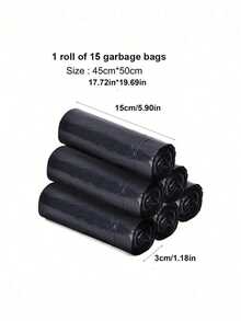 Garbage Bags, Thickened Drawstring Garbage Bags For Kitchen Home Use, Bathroom Garbage Bags, Disposable Garbage Bags, Kitchen Storage Garbage Bags, Plastic Garbage Bags Suitable For Bathroom, Kitchen, Office, Restaurant Cleaning - Black - View 3