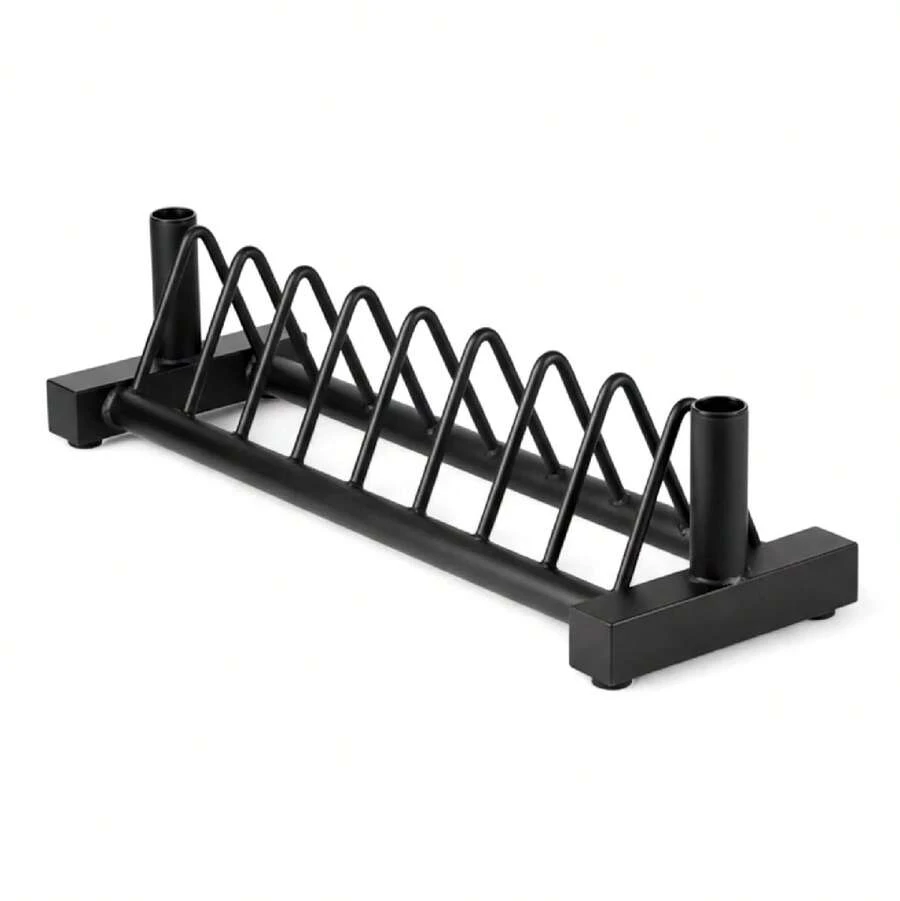 RAVIAN Heavy-Duty Weight Plate & Barbell Rack, Steel Multi-Plate Storage Stand With Bar Slots, Space-Saving Gym Organizer For Home & Garage Gym - A - View 1