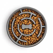 Tazón grande gris para perros que come lentamente, plato interactivo de alimentación lenta y divertida para mascotas - 1 - Ver 2
