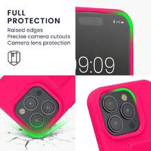 Compatible Case For IPhone 15 Pro - Mobile Phone Case With Stand And Finger Grip Neon Pink, 41876135 - 中紫紅色 - 查看 5