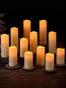 Battery Operated Flameless Candles, Large LED Flameless Candles, Flickering Tea Lights For Wedding Decor, Candlelight Concerts, Decorative Tabletop Candle Lights, Suitable For Party, Wedding, Birthday, Graduation Party - Multicolor - View 10