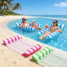 21-Hole Inflatable Water Hammock, Heart-Shaped Floating Lounger, Adult Inflatable Water Hammock, Foldable Floating Bed - Multicolor - View 6