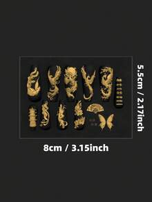 1个凤凰新月、花卉、蝴蝶结3D美甲模具，透明硅胶美甲模具 - 無色 - 查看 6