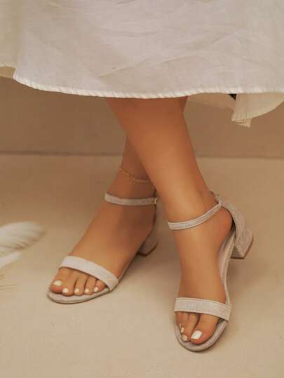 Women's Strap Platform Sandals, Fashion Chunky Heel Slip-On Versatile Summer Sandals