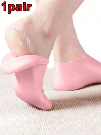 1 Pair Silicone Moisturizing Foot Socks, Prevent Cracked Heels & Remove Calluses, All-Day Elastic Moisturizing & Water-Locking, Soft & Comfortable With No Odor, Easy To Wear And Take Off