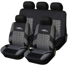 Letter Embossed Fabric Car Seat Covers - Style a - View 9