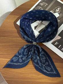 1pc 70cm Satin Bandana Neckerchief, Solid Color Scarf Decoration Ribbon For Bag - Multicolor - View 9