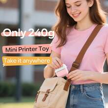 Phomemo Mini Printer, A022 Wireless Thermal Sticker Maker, Includes 1 Roll Of Printing Paper, Pocket Printer For Phone, Suitable For Notes, Cards, Diaries, DIY, Compatible With IOS And Android - Pink - View 7