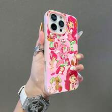 Funda para teléfono con el adorable personaje de Rosita Fresita, compatible con fundas ,  17,  16 Pro Max,  15 Pro Max,  13 y  12. Fabricada en TPU, ofrece protección contra golpes y caídas. Un regalo ideal para familiares, amigos, seres queridos, novios/novias y para Navidad. - Rosa - Ver 4