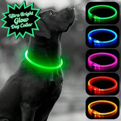 Vòng cổ chó LED sạc USB - Vòng cổ thú cưng có thể điều chỉnh với 3 chế độ chiếu sáng và đèn an toàn 360 độ, phù hợp cho chó nhỏ/vừa/lớn. Được làm từ chất liệu TPU có thể tùy chỉnh, được thiết kế đặc biệt cho việc đi dạo, chạy và săn bắn ban đêm, giúp chú chó yêu quý của bạn nổi bật hơn vào ban đêm.