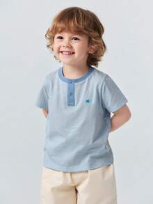 mini bala 100%纯棉针织儿童T恤，柔软透气轻盈短袖夏季日常上衣 2026 - 粉紅藍 - 查看 2