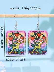 1 Đôi bông tai hình quả dâu tây dễ thương và thời trang, độc đáo, làm từ acrylic, thích hợp để đeo hàng ngày, đi nghỉ lễ và dự tiệc. - Nhiều màu - Xem 5