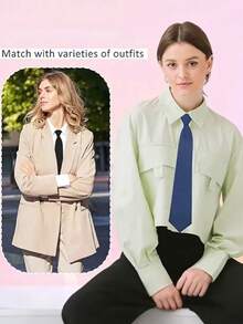 Cà vạt khóa kéo bằng polyester màu trơn, cà vạt khóa kéo công sở, cà vạt khóa kéo điều chỉnh được, cà vạt polyester thắt sẵn màu trơn, dành cho nam và nữ, thích hợp cho đám cưới và lễ tốt nghiệp, lễ tốt nghiệp, tiệc cưới, phục vụ bàn, kết hợp với vest và áo sơ mi, cà vạt đính sequin lấp lánh cho tiệc khiêu vũ, biểu diễn ảo thuật trên sân khấu, trang phục biểu diễn. - nhiều màu - Xem 4