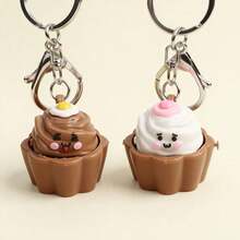 新款仿真可可蛋糕纽扣减压钥匙扣 病毒式传播 减压吊坠 办公创意指尖玩具 - 彩色 - 查看 1