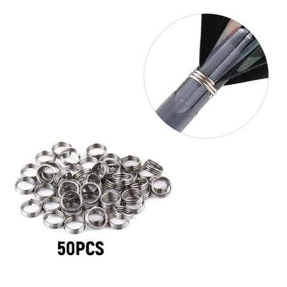 50pcs HUANQU Durable Metal Dart Spring Rings, Metal Dart Shaft Protector Locking Rings, Dart Tail Spring Rings, Universal Replacement Parts, Dart Decoration Accessories