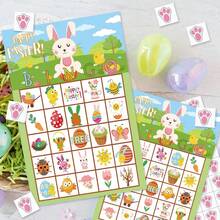 33 de cărți de joc Bingo de Paște din hârtie de 5x7 inch - Set de petrecere cu tematică de iepure și ou, potrivit pentru 24 de jucători, Set de jocuri de societate, Cărți de joc pentru petrecere, Potrivit pentru activități în familie și în clasă, Vânătoare de ouă de Paște și sărbători de sărbători, Consumabile pentru petreceri de Paște de primăvară - A - Vizualizare 1